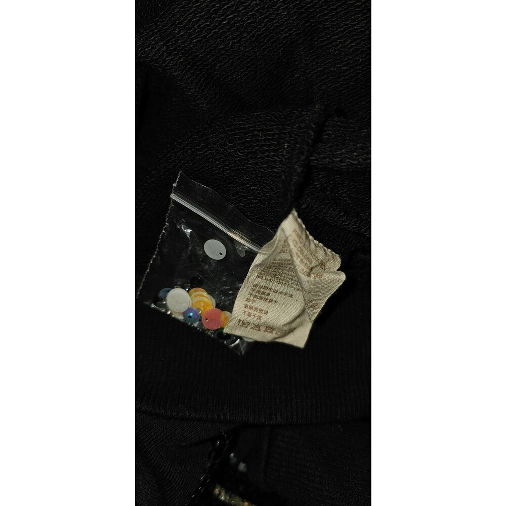 New Anthropologie Let Me Be Disco Sequin Sweatshirt $168 Small Black - Picture 6 of 7